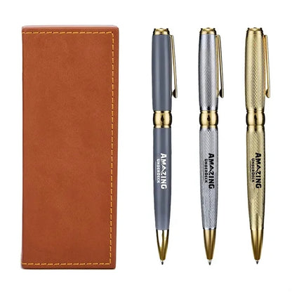 Premium Ballpoint Pen with PU Leather Case Gift Set