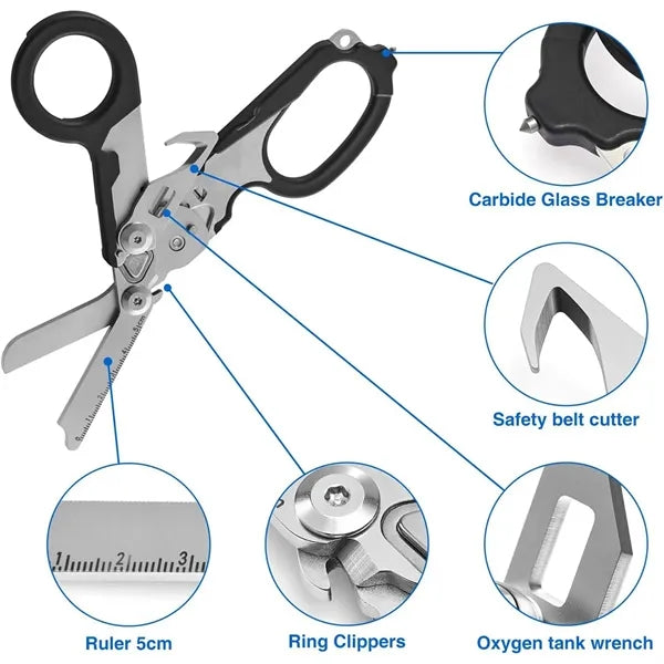 6 in 1 Multifunctional Trauma Shears Foldable