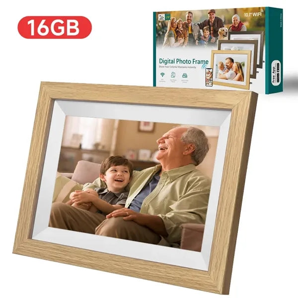 Frameo Wooden Digital Photo Frame-10.1"