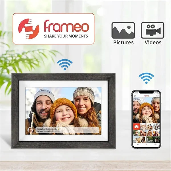 Frameo Wooden Digital Photo Frame-10.1"