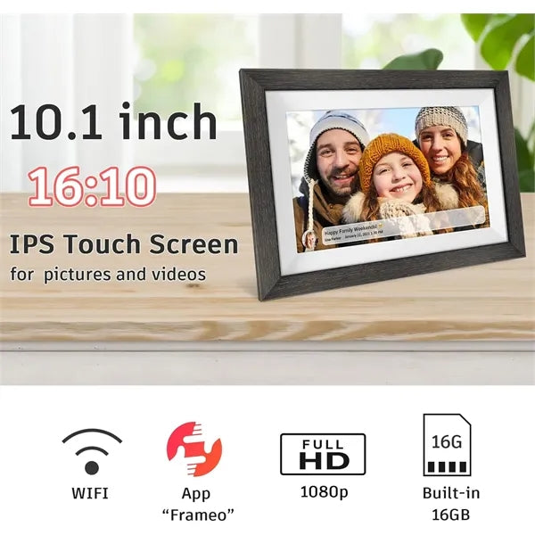 Frameo Wooden Digital Photo Frame-10.1"