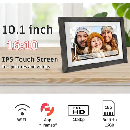 Frameo Wooden Digital Photo Frame-10.1"
