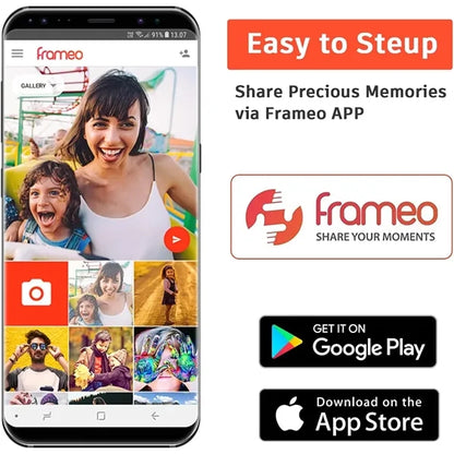 Frameo Wooden Digital Photo Frame-10.1"
