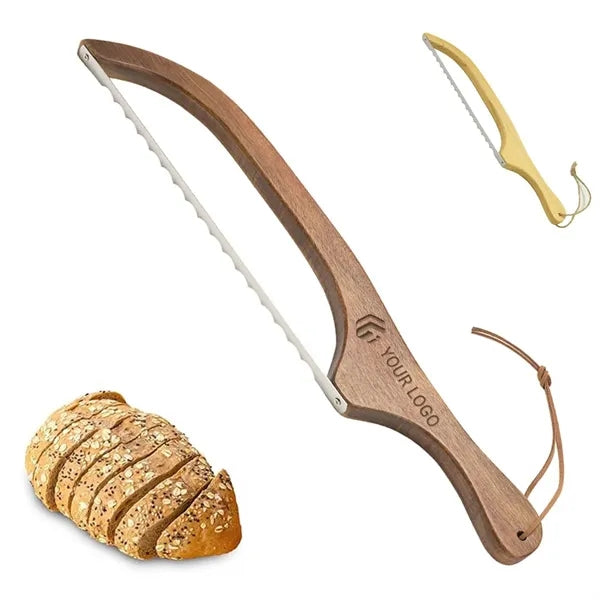 Kitchen essentials wooden handle homemade bread slicer knife