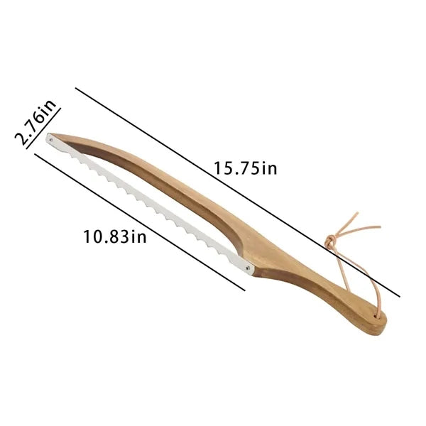 Kitchen essentials wooden handle homemade bread slicer knife