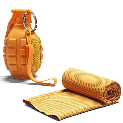 Grenade Shaped Cooling Towel with Keychain