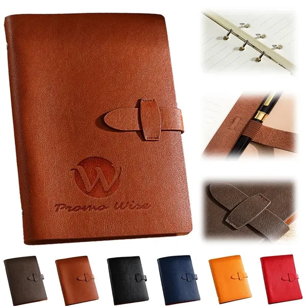 A5 Refillable 6-ring Binder Belt-Buckle Notebooks Diary