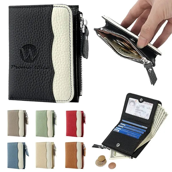 Expandable Multi-Pocket Secure Storage Leather Zipper Wallet