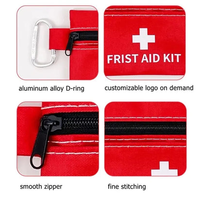 Portable Oxford First Aid Pouch with Carabiner