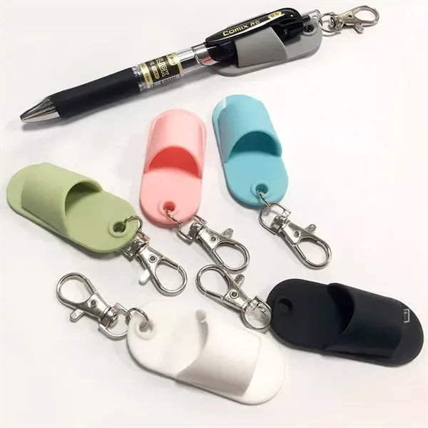 Portable Silicone Pen & Glasses Clip Keychain