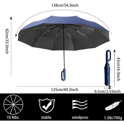 Custom Golf 10-Rib Folding Automatic Umbrella
