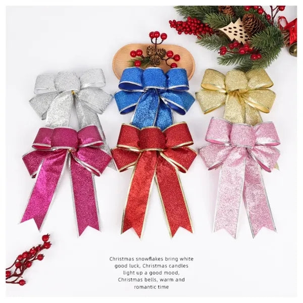 Tree Ornaments Glitter Christmas Bows