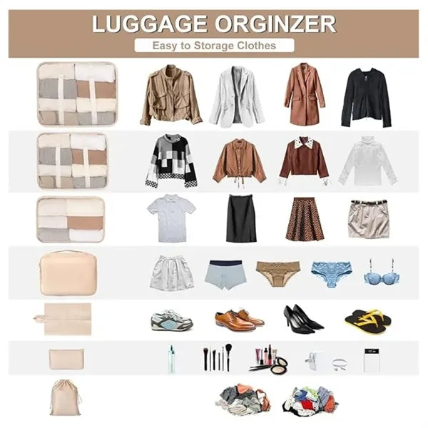7 Set Travel Packing Cubes for Suitcases