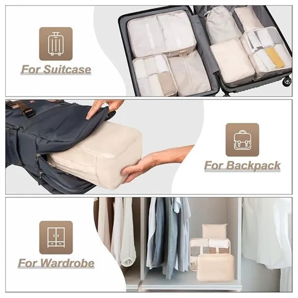 7 Set Travel Packing Cubes for Suitcases