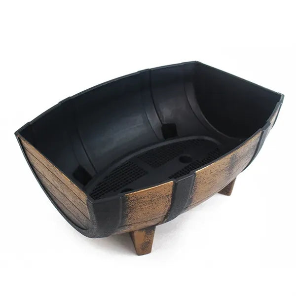 Rectangular Half Barrel Faux Wood Flower Planter