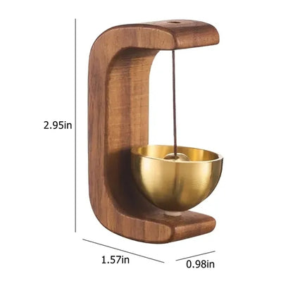 Magnetic Wooden Door Chime Bell with Brass Accent