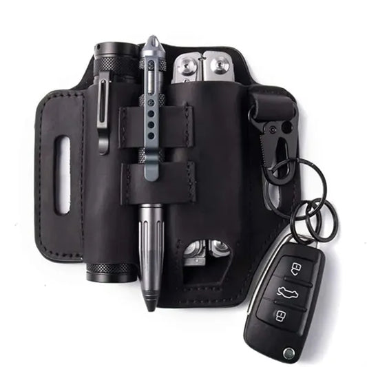 EDC Multitool Belt Sheath with Flashlight & Key Holder