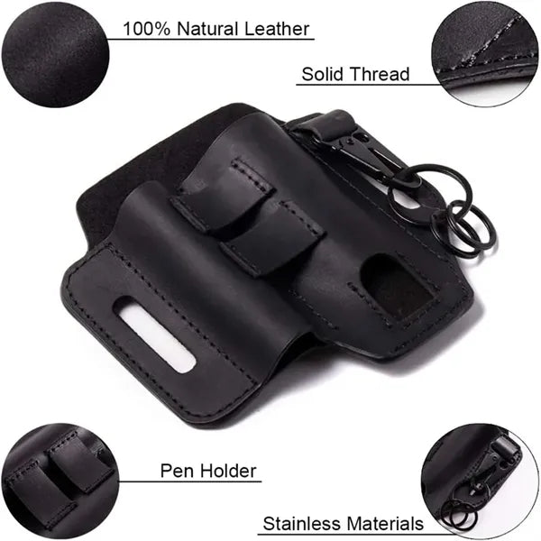 EDC Multitool Belt Sheath with Flashlight & Key Holder