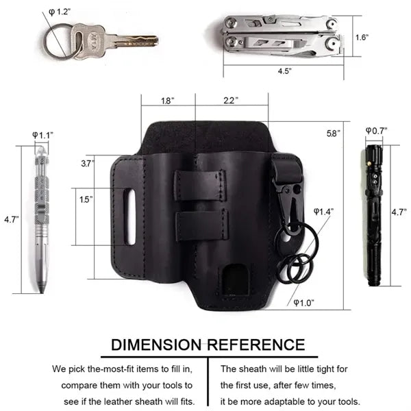 EDC Multitool Belt Sheath with Flashlight & Key Holder