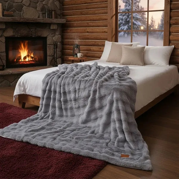 Luxury Bubble Fur Blanket w/ Custom Laser Patch