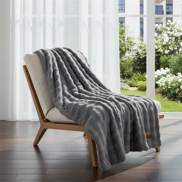 Luxury Bubble Fur Blanket w/ Custom Laser Patch