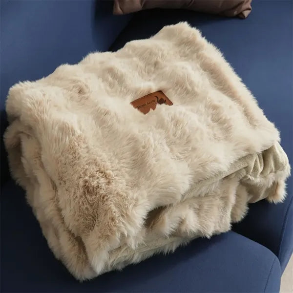 Luxury Bubble Fur Blanket w/ Custom Laser Patch