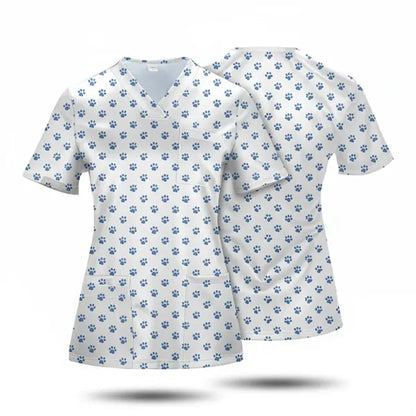 Unisex Custom V-Neck Scrubs Top w/ 4 Pockets