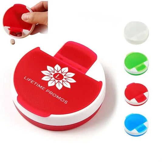 Round Pill Organizer Compact Medication Case