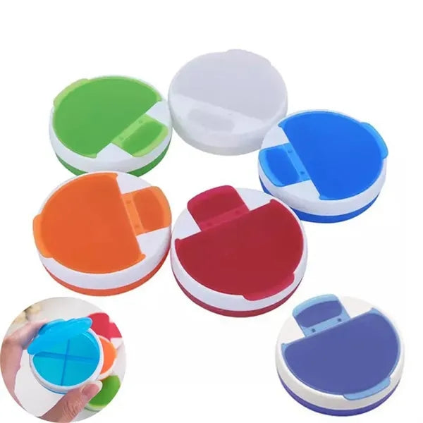 Round Pill Organizer Compact Medication Case