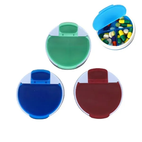 Round Pill Organizer Compact Medication Case
