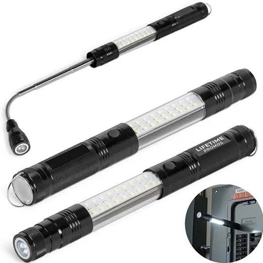 Telescopic Magnetic COB LED Flashlight w/ Sidelight