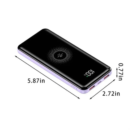10000mAh Wireless Fast Charge Power Bank with Display