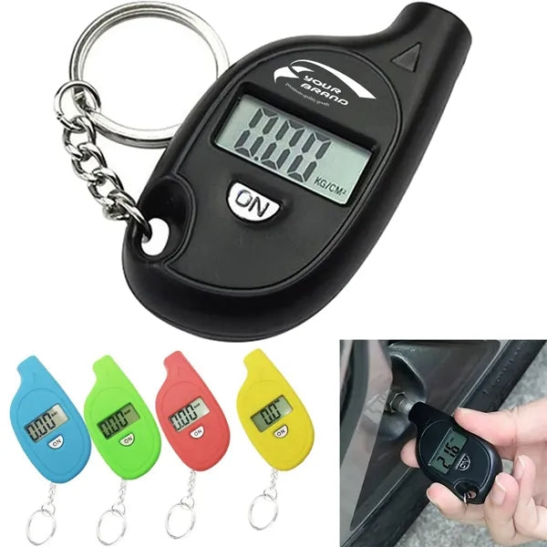 Digital Display Tire Pressure Gauge Keychain