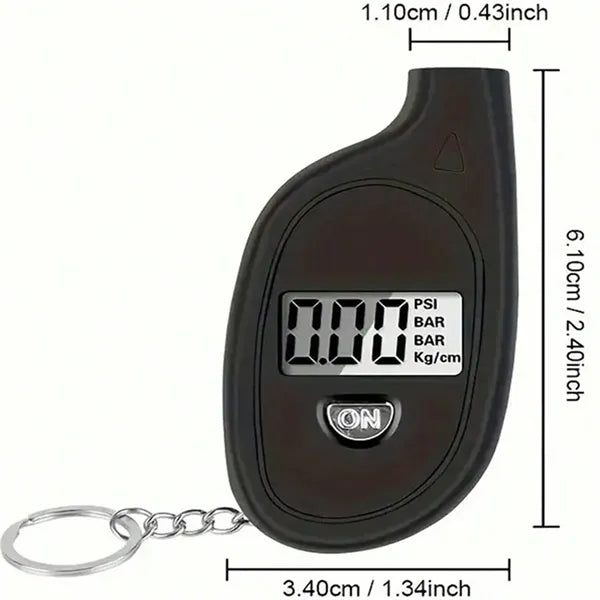 Digital Display Tire Pressure Gauge Keychain