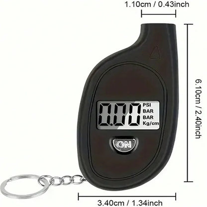 Digital Display Tire Pressure Gauge Keychain