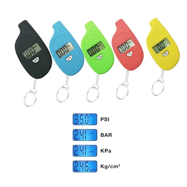 Digital Display Tire Pressure Gauge Keychain