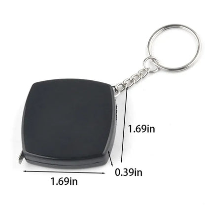 2m 6ft Portable Ruler Metal Tape Measure Keychain