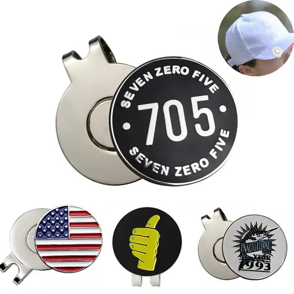 Magnetic Golf Hat Clip With Ball Marker