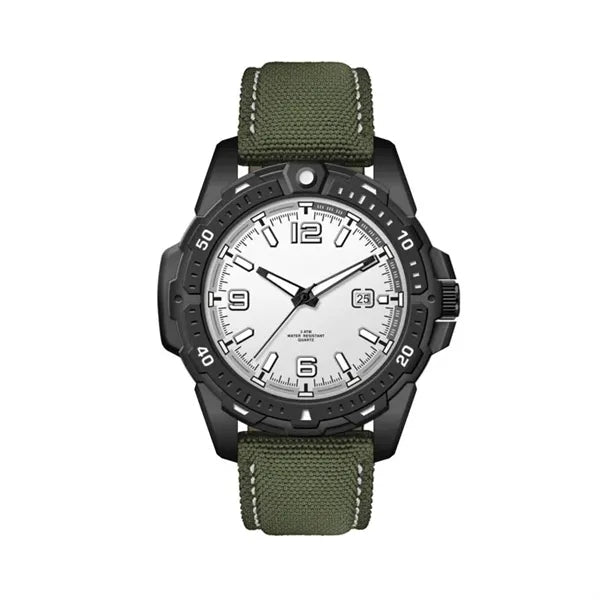 45MM. BLACK METAL CASE, 3-HAND MVT, DTE