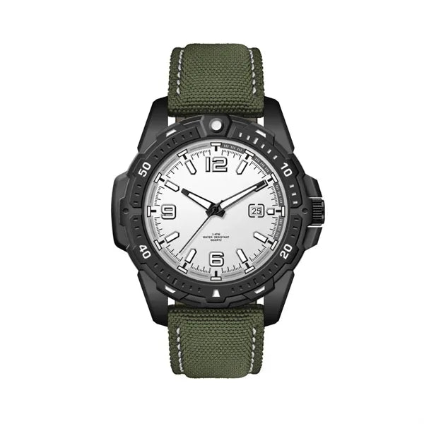 45MM. BLACK METAL CASE, 3-HAND MVT, DTE