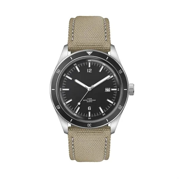 41MM, SS, SILVER CASE, BK BEZEL, 3-HAND MVT, DTE
