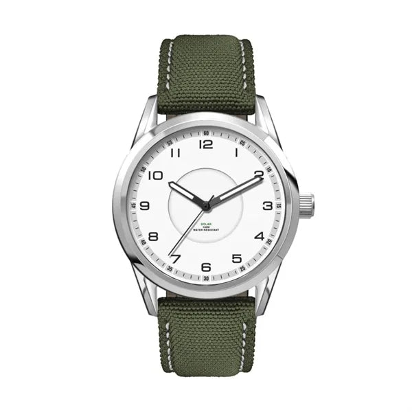 42MM, SS, SILVER CASE, 3-HAND "SOLAR" MVT