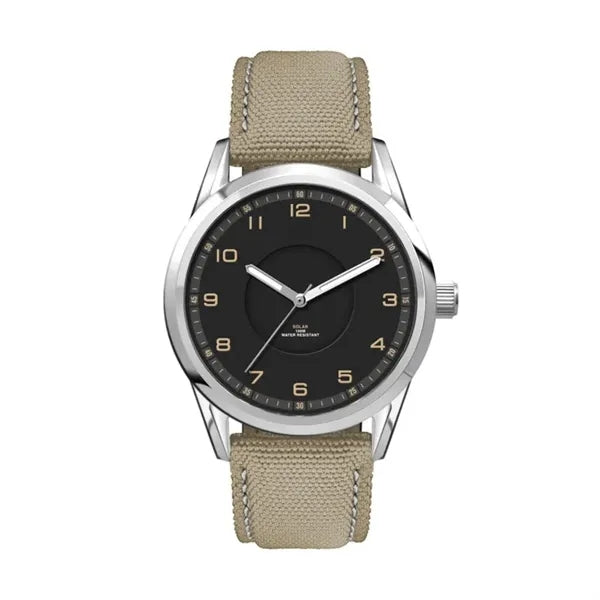 42MM, SS, SILVER CASE, 3-HAND "SOLAR" MVT
