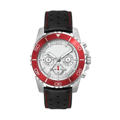 44MM, SILVER METAL CASE, RD BEZEL, CHRONO MVT