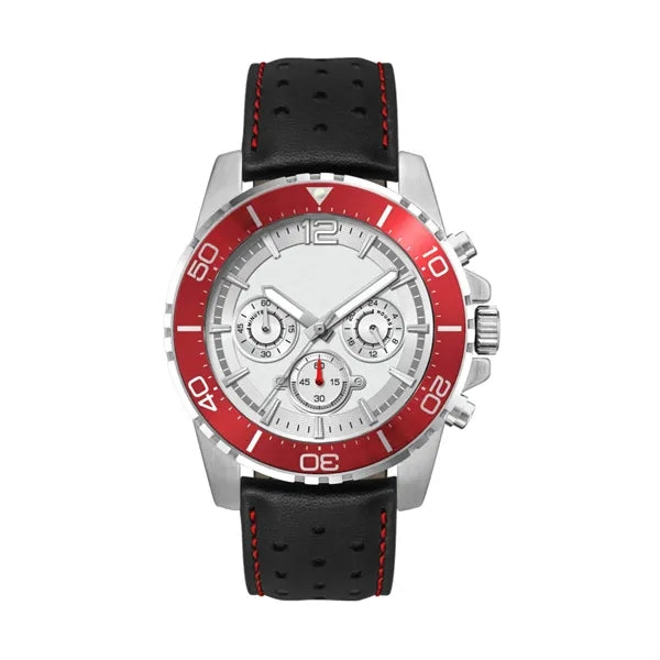 44MM, SILVER METAL CASE, RD BEZEL, CHRONO MVT