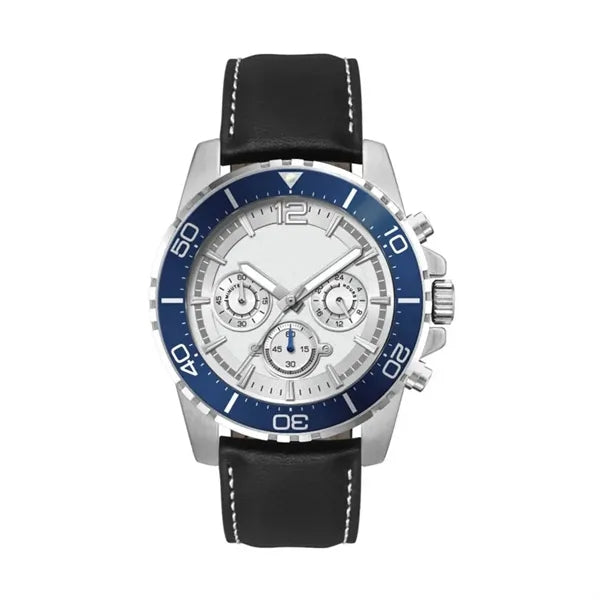 44MM, SILVER METAL CASE, BL BEZEL, CHRONO MVT