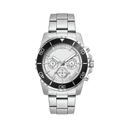44MM, SILVER METAL CASE, BK BEZEL, CHRONO MVT