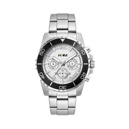 44MM, SILVER METAL CASE, BK BEZEL, CHRONO MVT