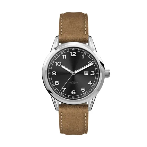 34MM SS, SILVER CASE, 3-HAND MVT, DTE