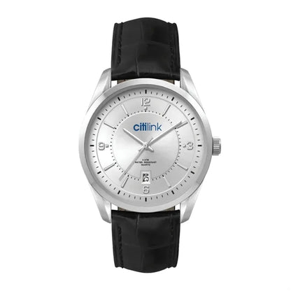 42MM METAL SILVER CASE, 3 HAND MVMT, SILVER DIAL, ...